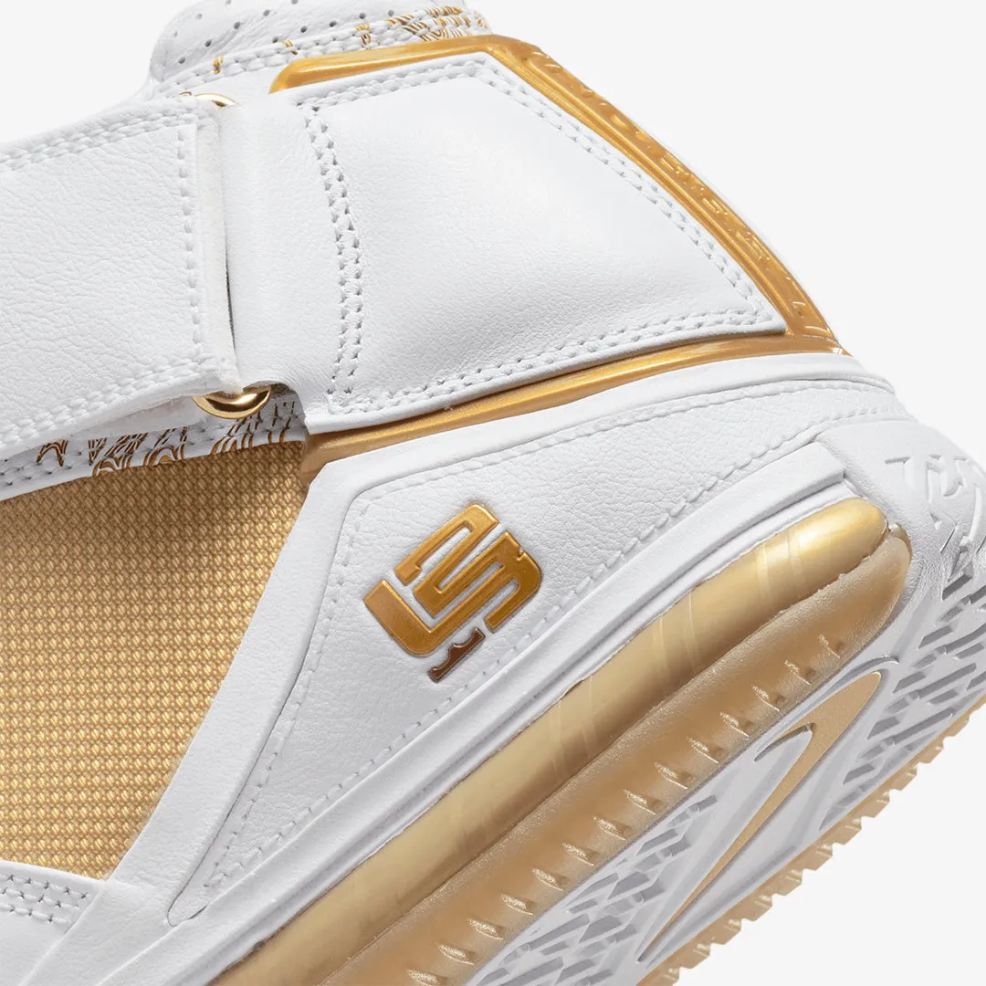 Nike | LEBRON 2 MACCABI  { WHITE/METALLIC GOLD-VARSITY CRIMSON