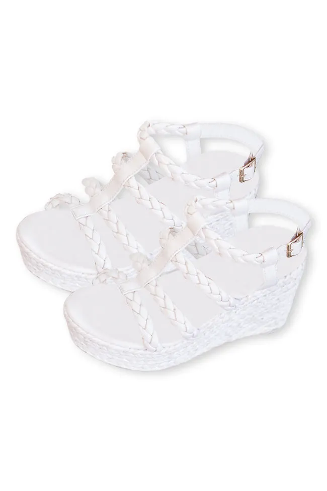 Nomi Cream Braided Wedges FINAL SALE