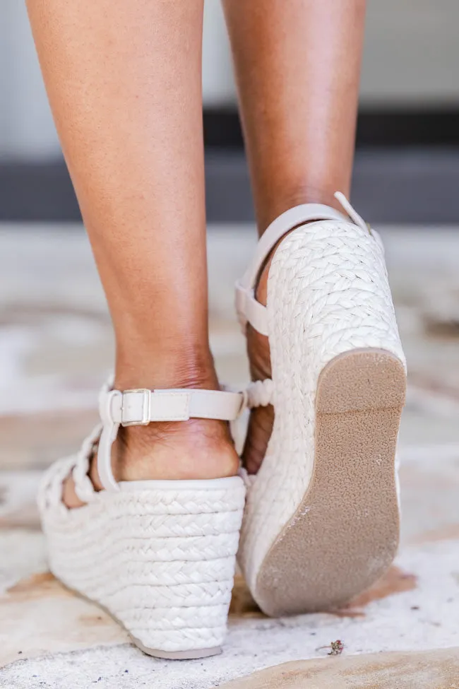 Nomi Cream Braided Wedges FINAL SALE