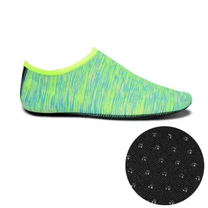 Non-slip Plastic Grain Texture Thick Cloth Sole Printing Diving Shoes and Socks, One Pair, Size:XL (Green Lines)