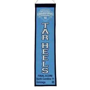 North Carolina Tar Heels 2017 College Basketball Champions Score Banner (8"x32")