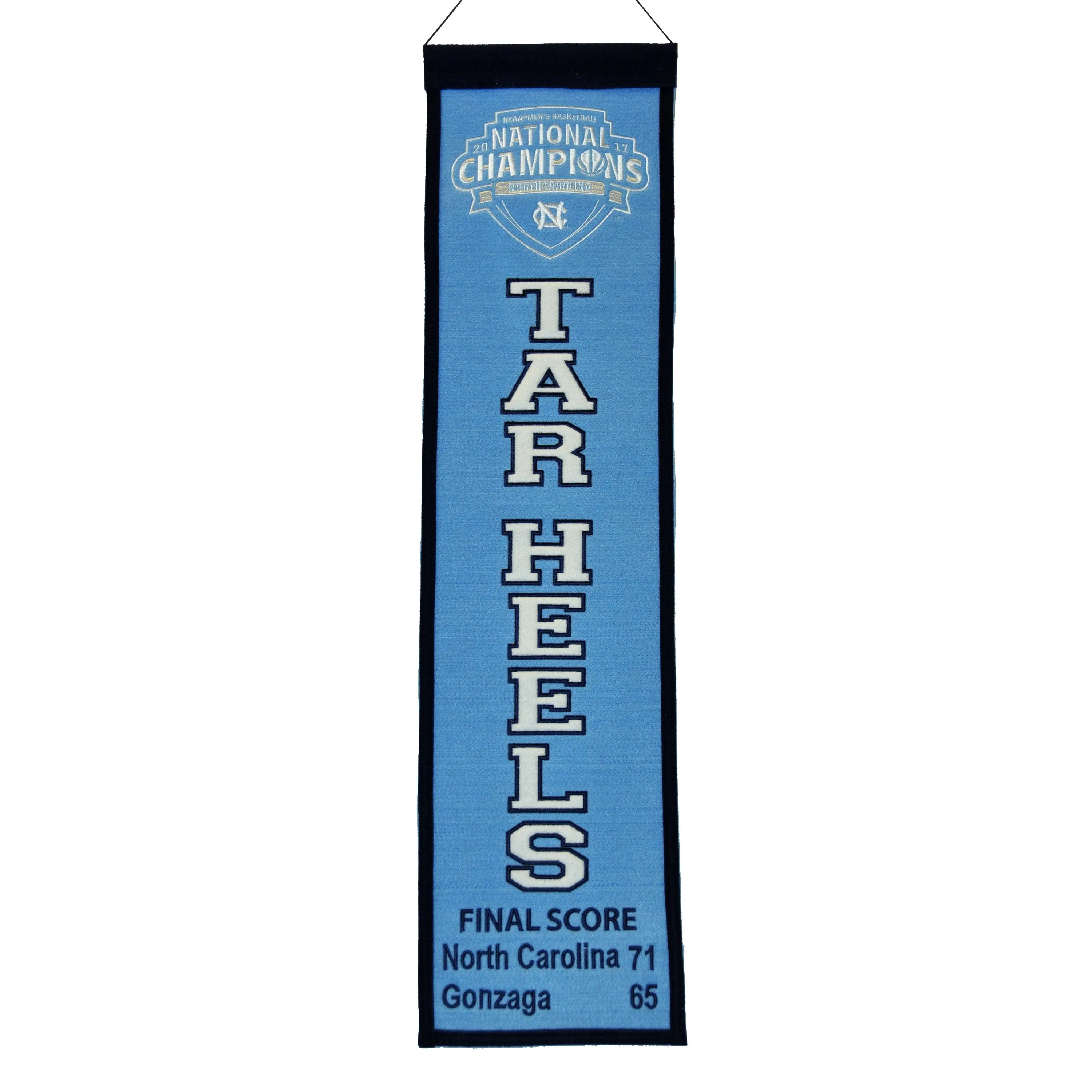 North Carolina Tar Heels 2017 College Basketball Champions Score Banner (8"x32")