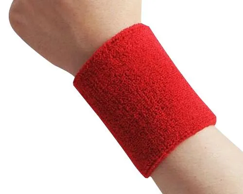 Pair of 6 inches Outdoor Sports Athletic Cotton Wristbands