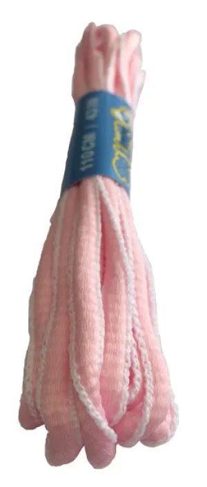 Pink and White Oval Running Shoe Shoelaces - 6mm wide