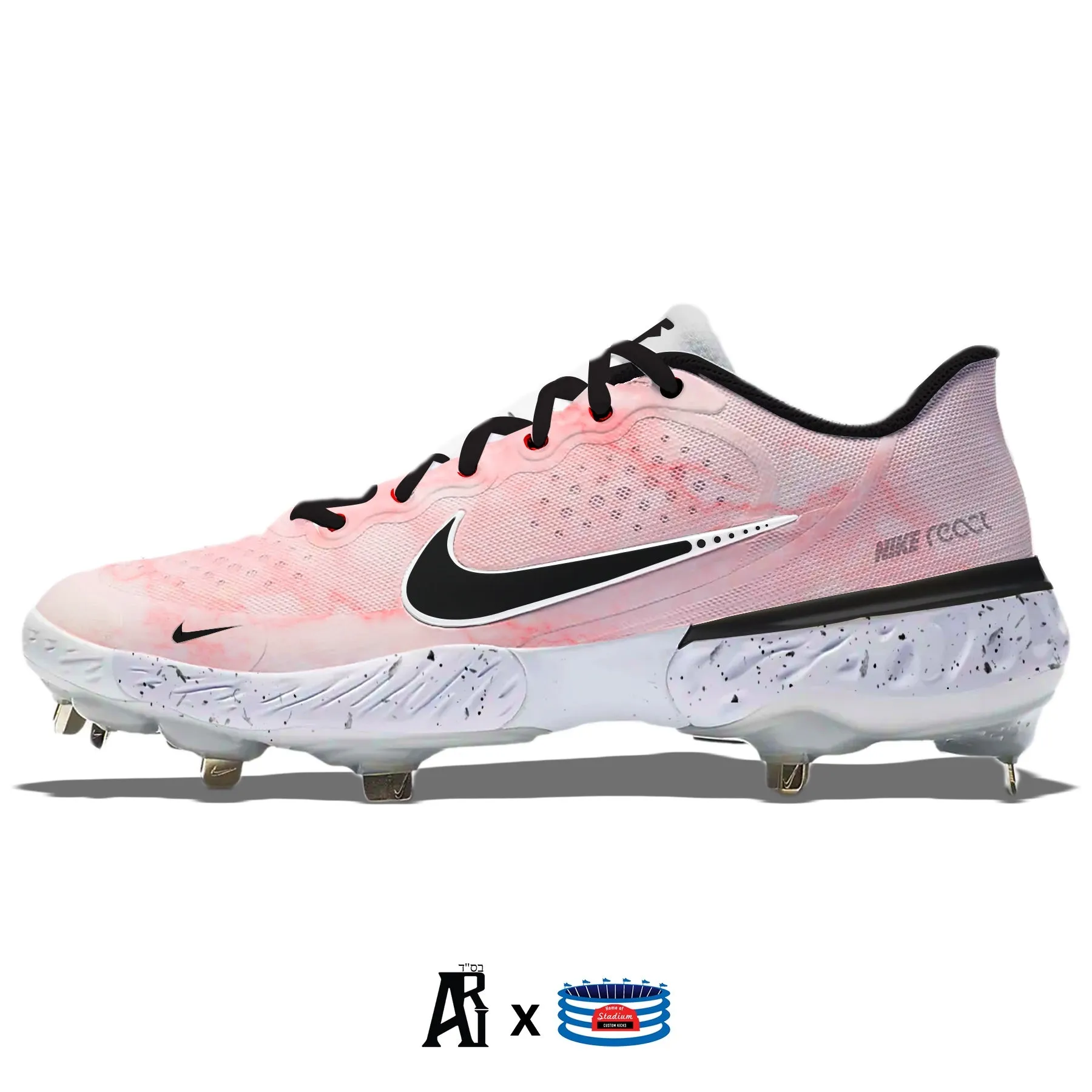 "Pink Marble" Nike Alpha Huarache Elite 3 Cleats