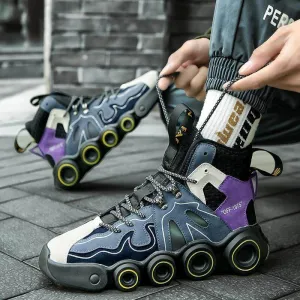 Roller Skate Shape Comfy Men Running Shoes