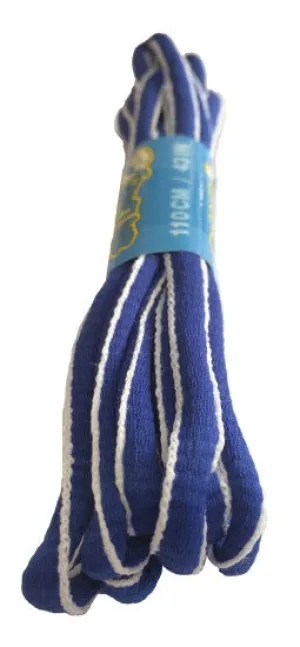 Royal Blue and White Oval Running Shoe Shoelaces - 6mm wide