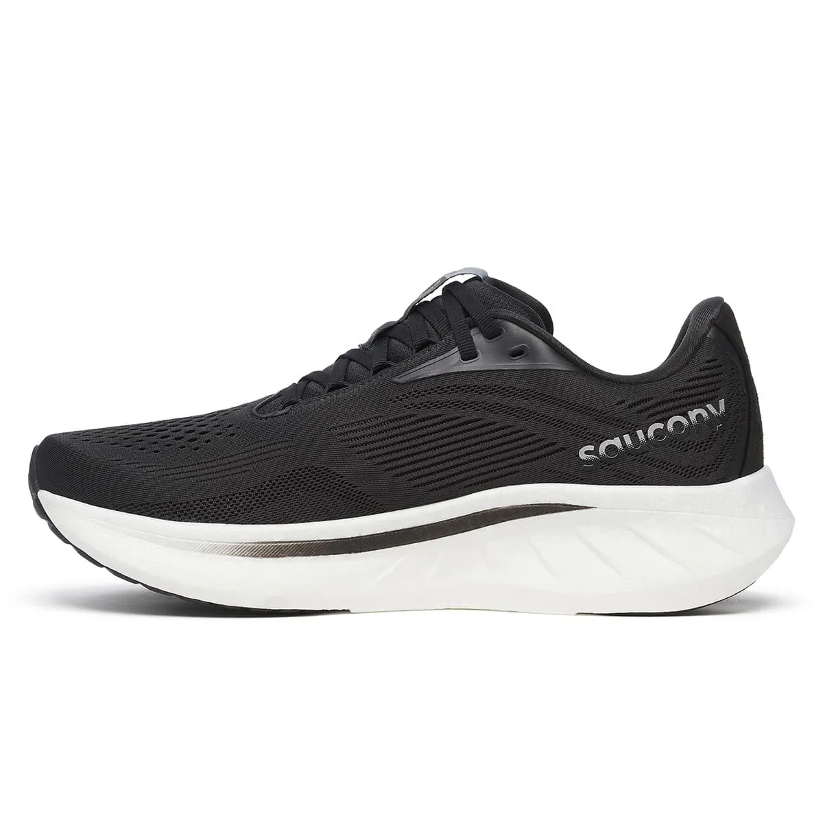 Saucony Ride 18 Mens | Black/white