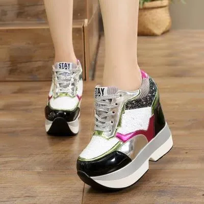 Sequin Platform Sneakers