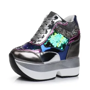 Sequin Platform Sneakers