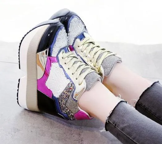 Sequin Platform Sneakers