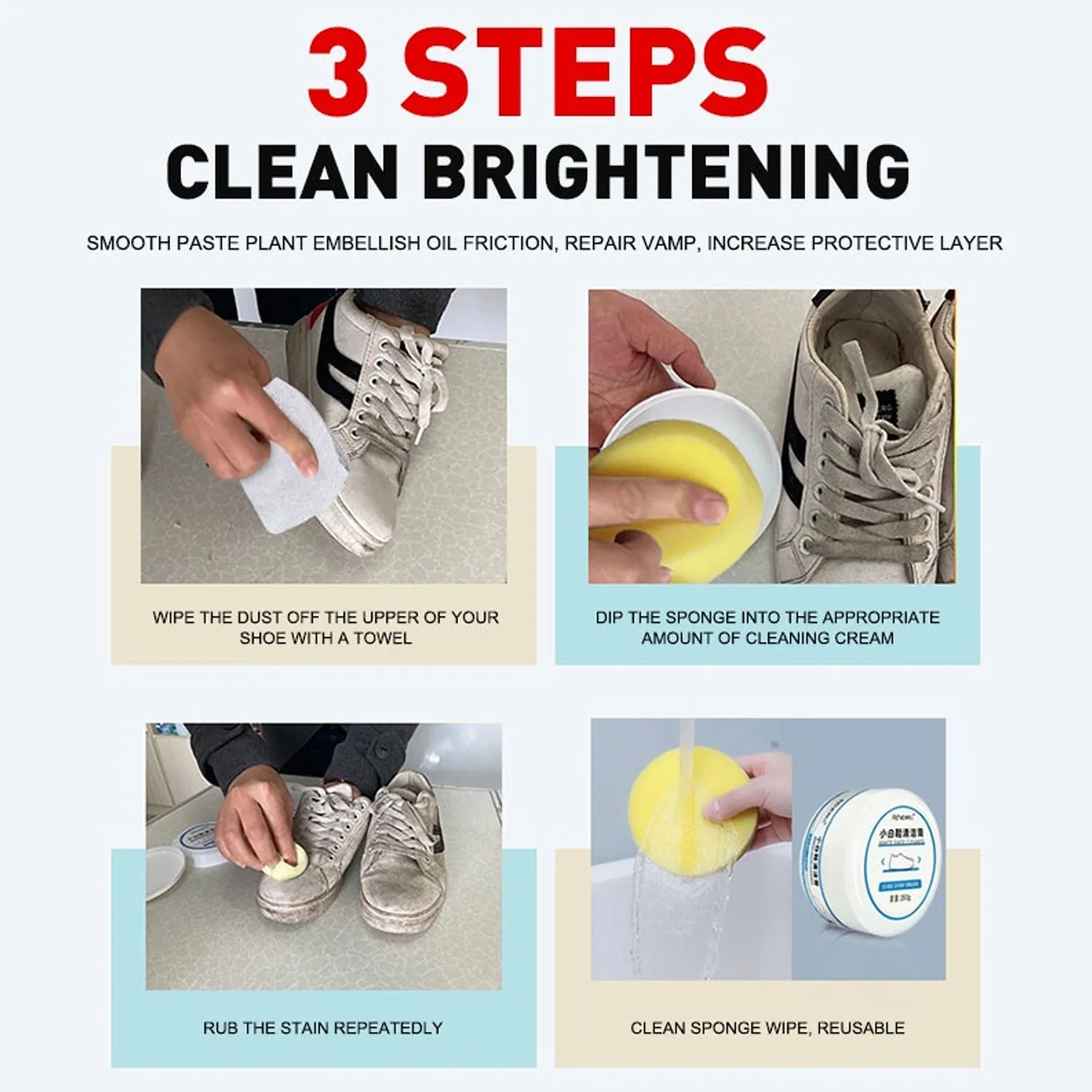 Shoe Stain Remover Cream - 260g Sneaker Cleaning Kit