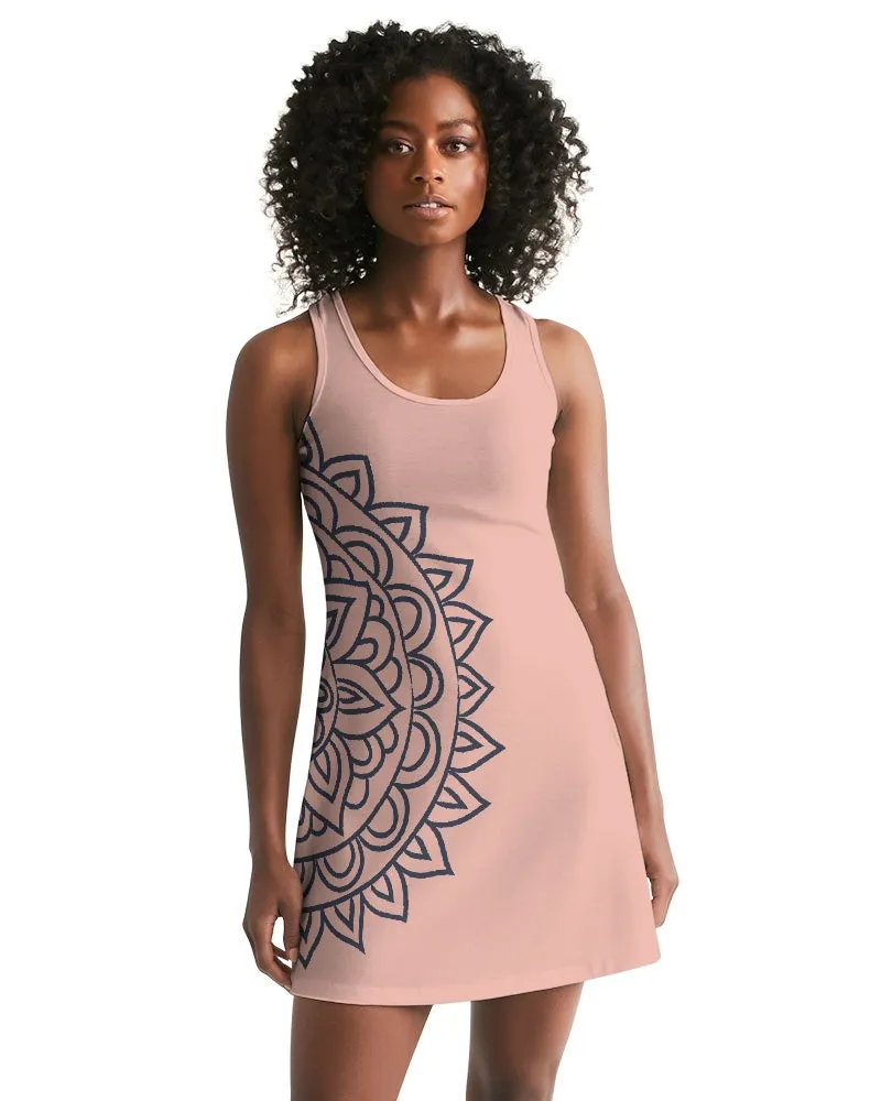 SMF Pop Elements On Pink Feminine Racerback Dress