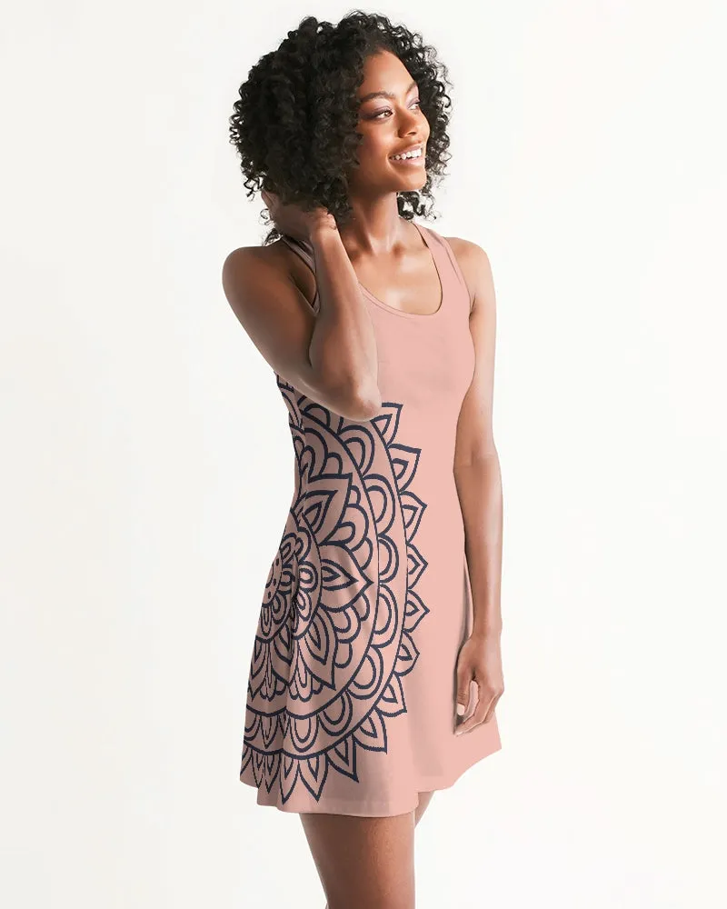 SMF Pop Elements On Pink Feminine Racerback Dress