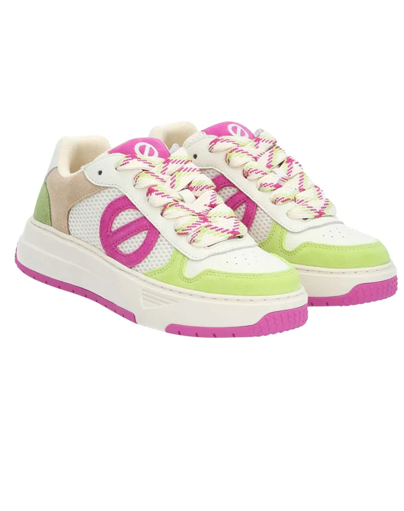 SNEAKERS DONNA " ALISON " - BIANCO VERDE FUXIA