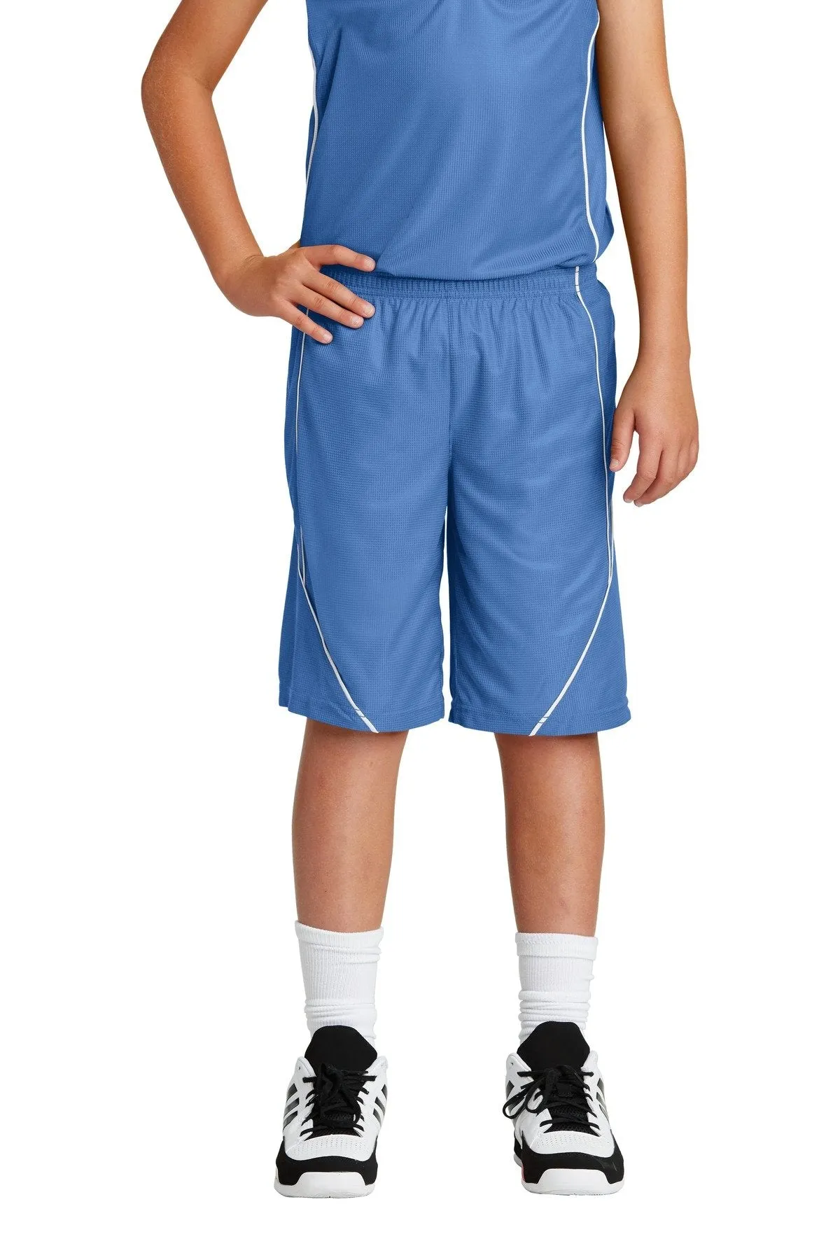 Sport-Tek Youth PosiCharge Mesh Reversible Spliced Short. YT565