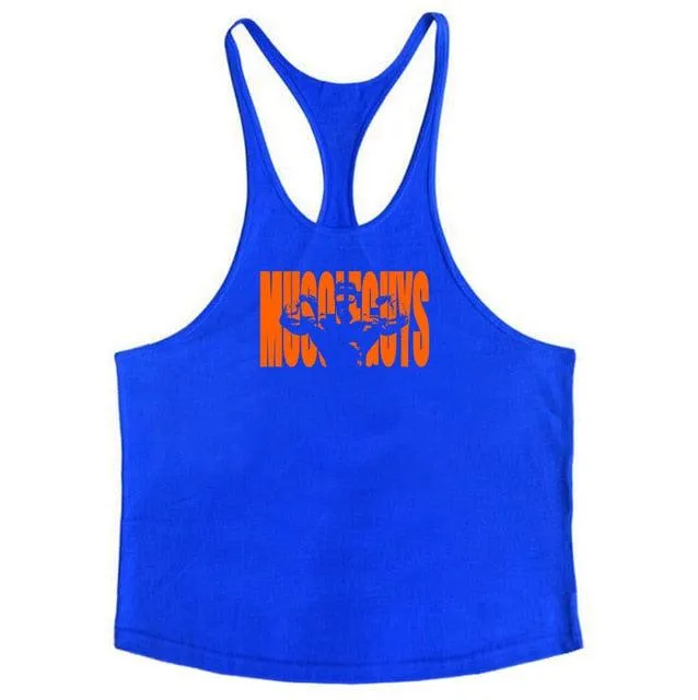 Stringer Tank Tops - Men's Sportswear Vest - Fitness Clothing Sleeveless Shirts (TM7)