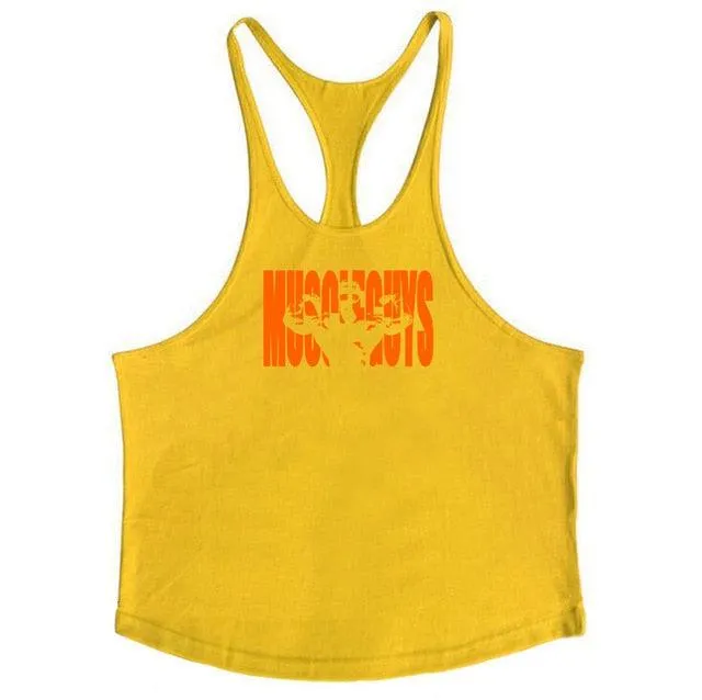 Stringer Tank Tops - Men's Sportswear Vest - Fitness Clothing Sleeveless Shirts (TM7)