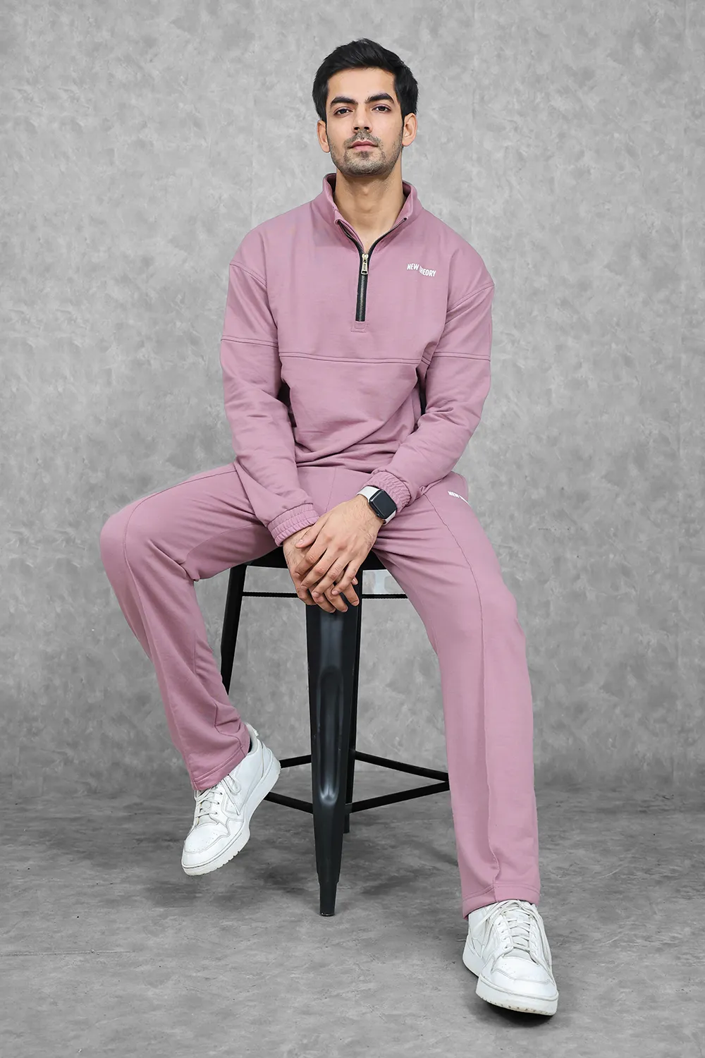 Studio Straight Fit Quarter Zip- Dark Lavender