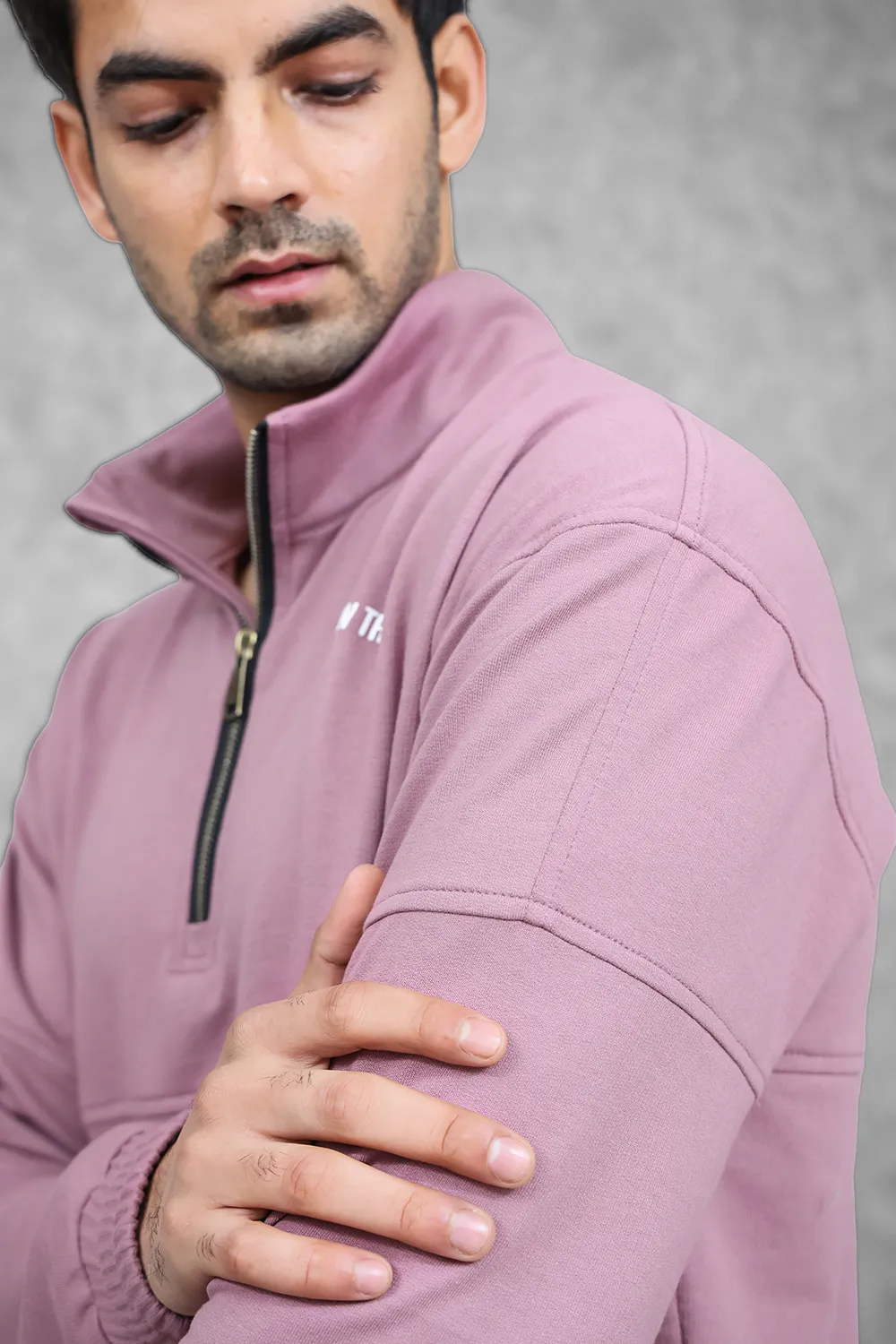 Studio Straight Fit Quarter Zip- Dark Lavender