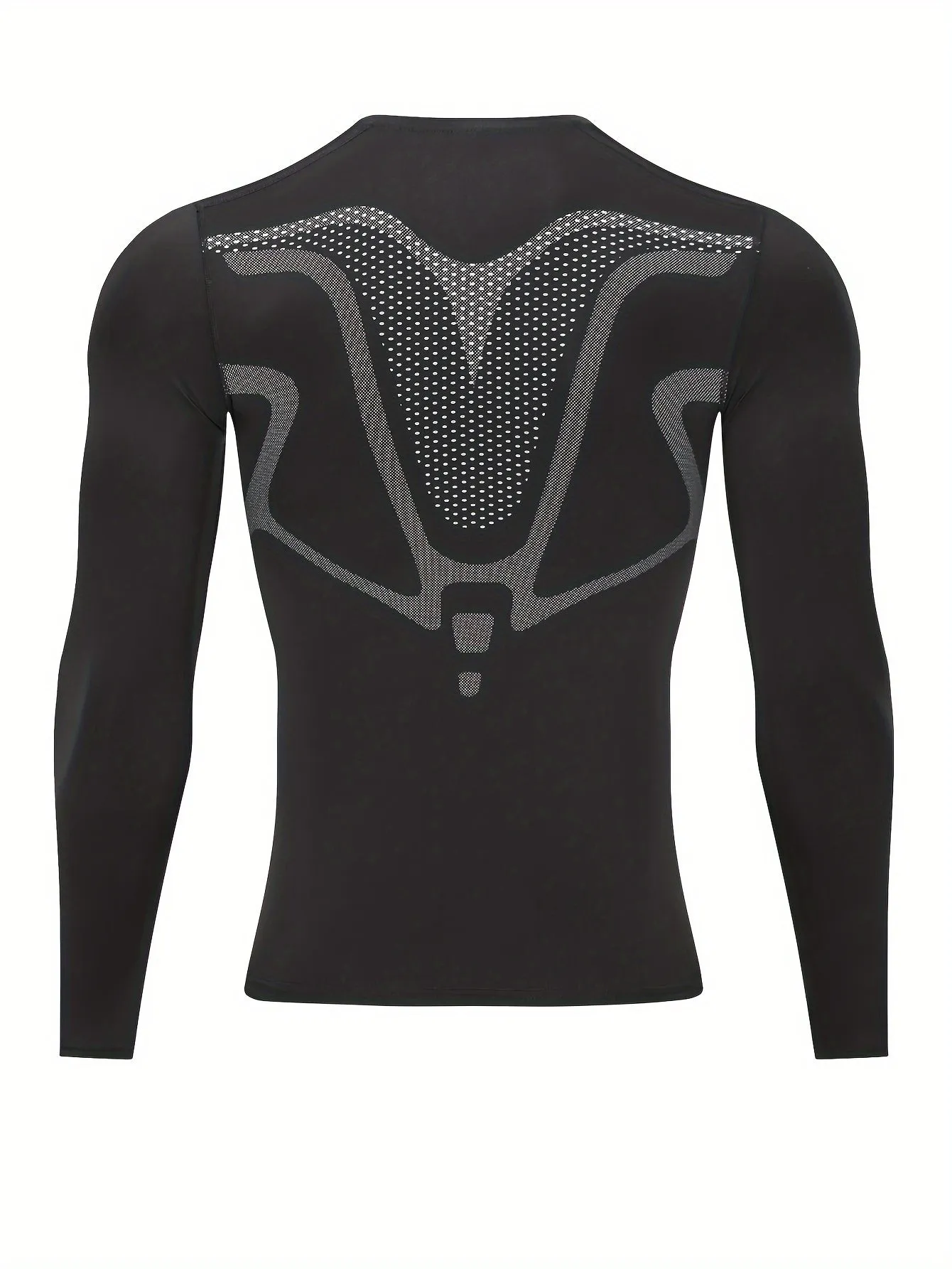 Stylish Geometric Pattern Compression Shirt - Ultra-Active, Moisture-Wicking, Four-Way Stretch Crew Neck Top for Men - Perfect for Outdoor Fitness Workouts, Hiking, Jogging, and Cycling Activities