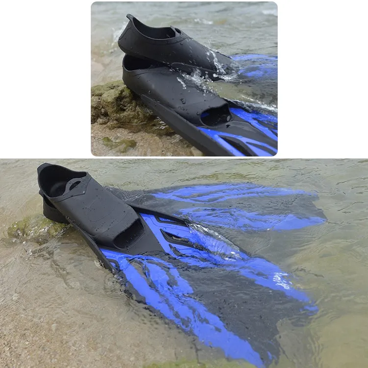 Swimming Free Diving Fins Silicone Flippers Diving Equipment, Size:XL（45-46）(Transparent Black)