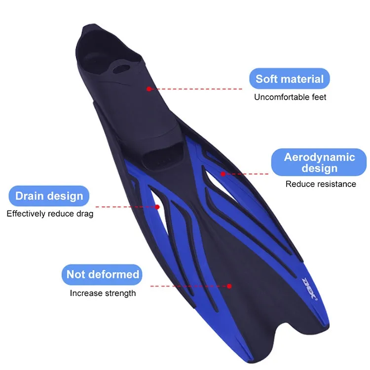 Swimming Free Diving Fins Silicone Flippers Diving Equipment, Size:XL（45-46）(Transparent Black)