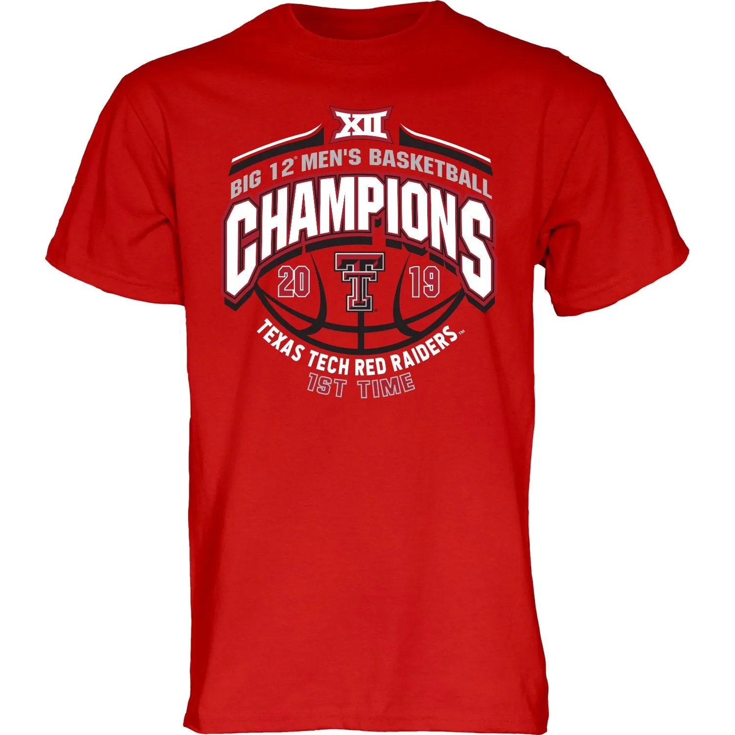 Texas Tech Red Raiders 2019 BIG 12 Men's Basketball Champions Red T-Shirt