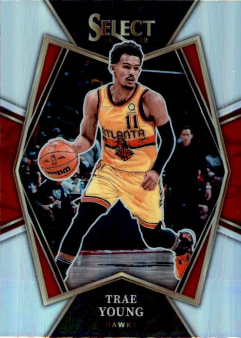 Trae Young, Premier Level Silver Prizm, 2021-22 Panini Select Basketball NBA