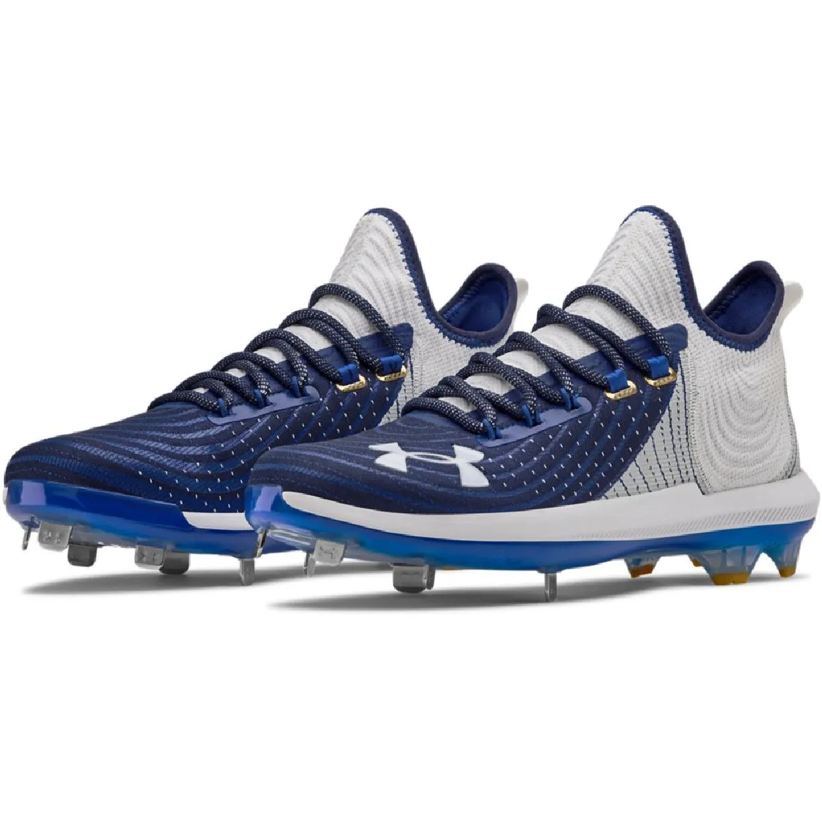 Under Armour Bryce Harper 4 Low Men's Metal Baseball Cleats (White/Royal)