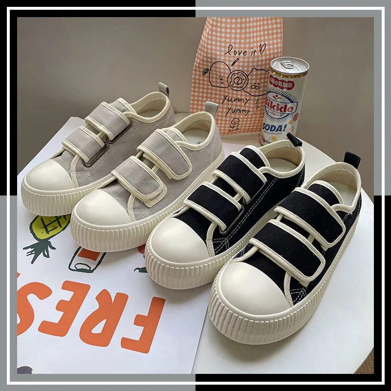 Velcro Biscuit Shape Korean Style Lazy Canvas Shoes