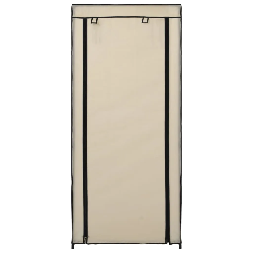 vidaXL Shoe Cabinet with Cover Cream 58x28x106 cm Fabric