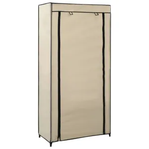 vidaXL Shoe Cabinet with Cover Cream 58x28x106 cm Fabric