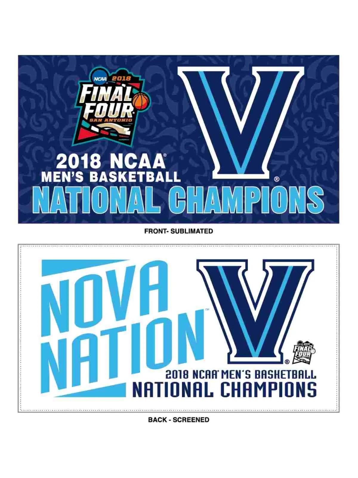 Villanova Wildcats 2018 Men's Bball National Champions Locker Room Towel