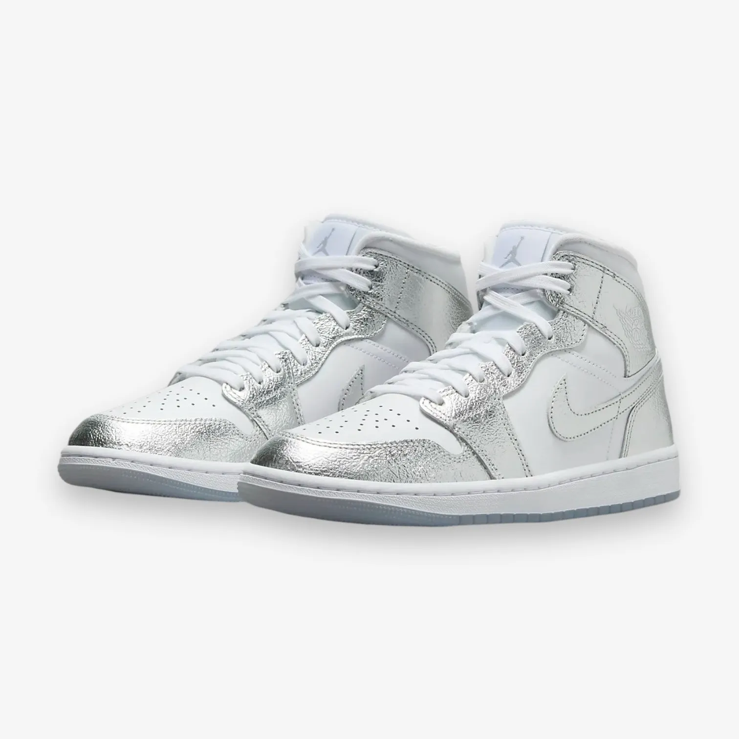 Women's Air Jordan 1 Mid SE White Metallic Silver FN5031-100