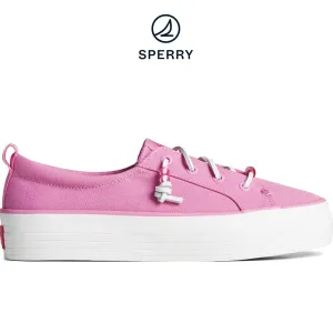 Women's Crest Vibe Beaded Platform Canvas Sneaker Pink (STS88737)